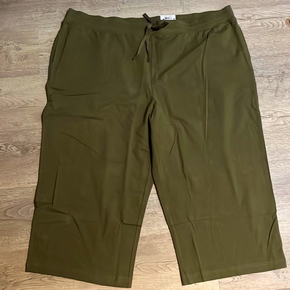 Karen Scott Sport Capri Winter Moss Green Plus size 3x pull up waist